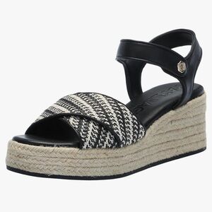 Karl Lagerfeld | Black‎ and White Espadrille Shoes Wedge Heel 8.5